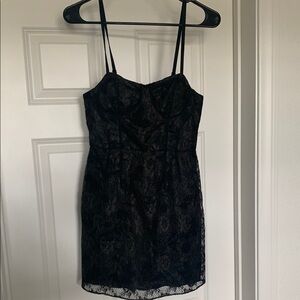 Black Sleeveless Spaghetti Strap Mini Dress